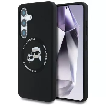Karl Lagerfeld Silicone DoubleHeads And Circle MagSafe Case for Samsung Galaxy S25, Juoda