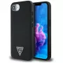 Guess Grained Triangle MagSafe Dėklas, skirtas iPhone 16e (Juodas)