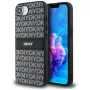 DKNY Repeat Texture Pattern with Tonal Stripe Phone Case, skirta iPhone 16e / 17e, juoda