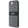 DKNY Repeat Texture Pattern with Tonal Stripe Phone Case, skirta iPhone 16e / 17e, juoda