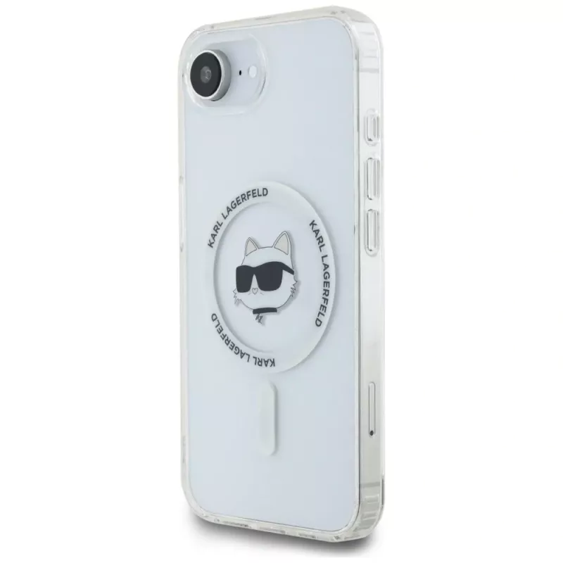 KARL LAGERFELD IML Metal Choupette Head MagSafe Case for iPhone 16e / 17e White