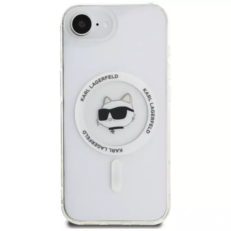 KARL LAGERFELD IML Metal Choupette Head MagSafe Case for iPhone 16e / 17e White