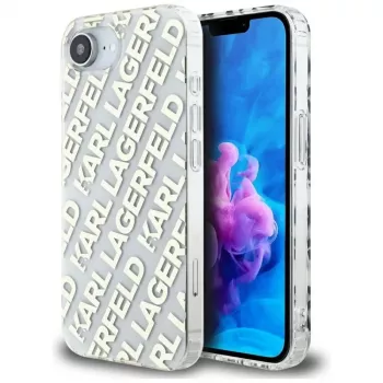 Karl Lagerfeld IML Repeat Logo Dėklas, skirtas iPhone 16e / 17e, auksinis