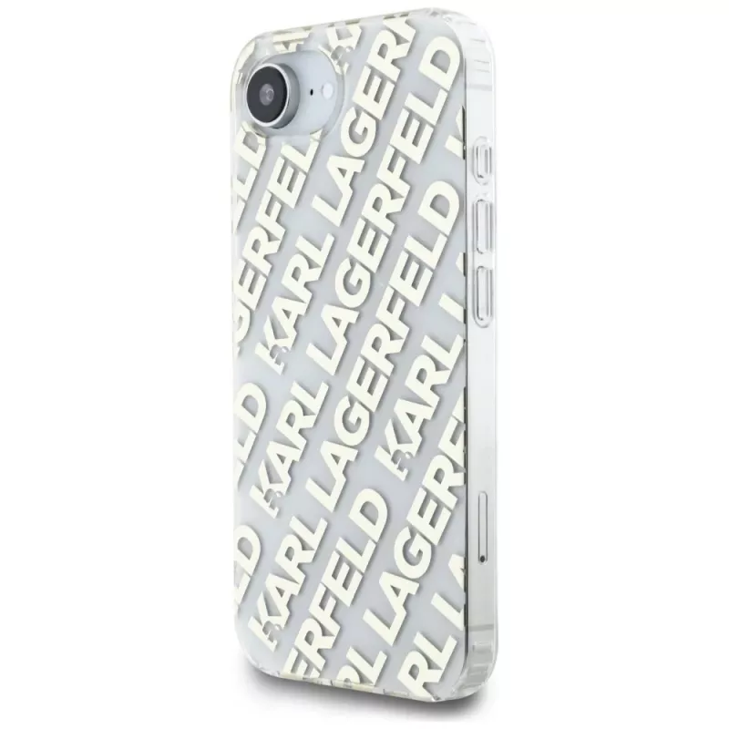 Karl Lagerfeld IML Repeat Logo Dėklas, skirtas iPhone 16e / 17e, auksinis