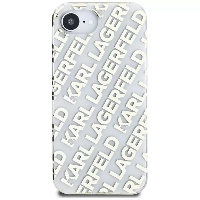 Karl Lagerfeld IML Repeat Logo Dėklas, skirtas iPhone 16e / 17e, auksinis