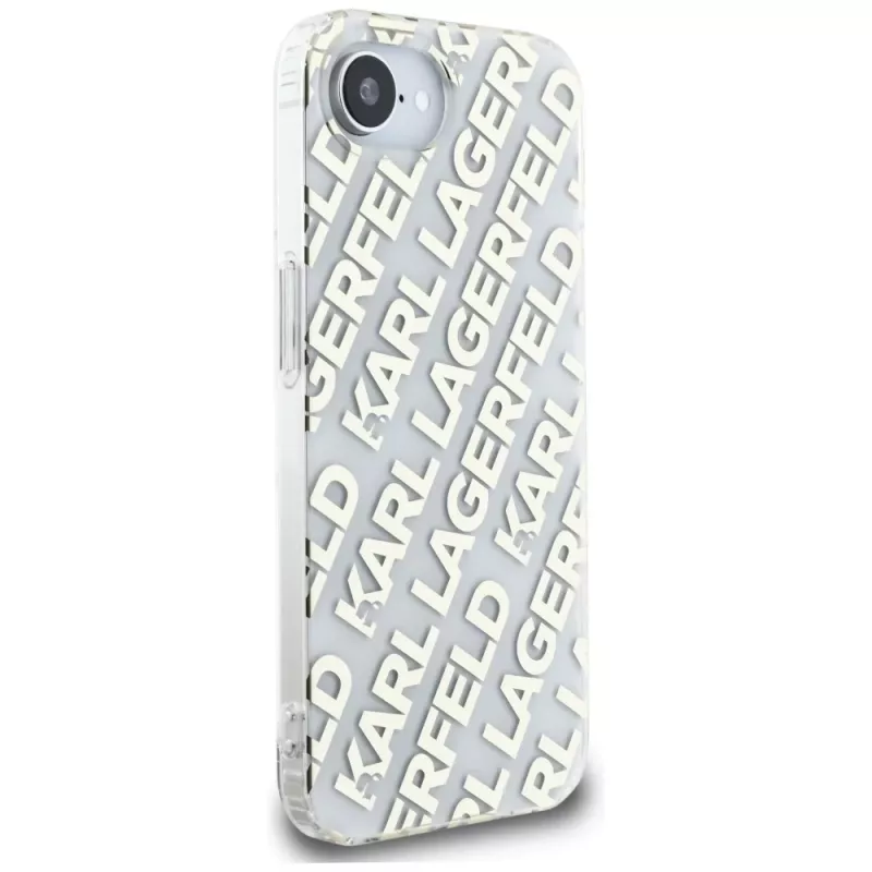 Karl Lagerfeld IML Repeat Logo Dėklas, skirtas iPhone 16e / 17e, auksinis