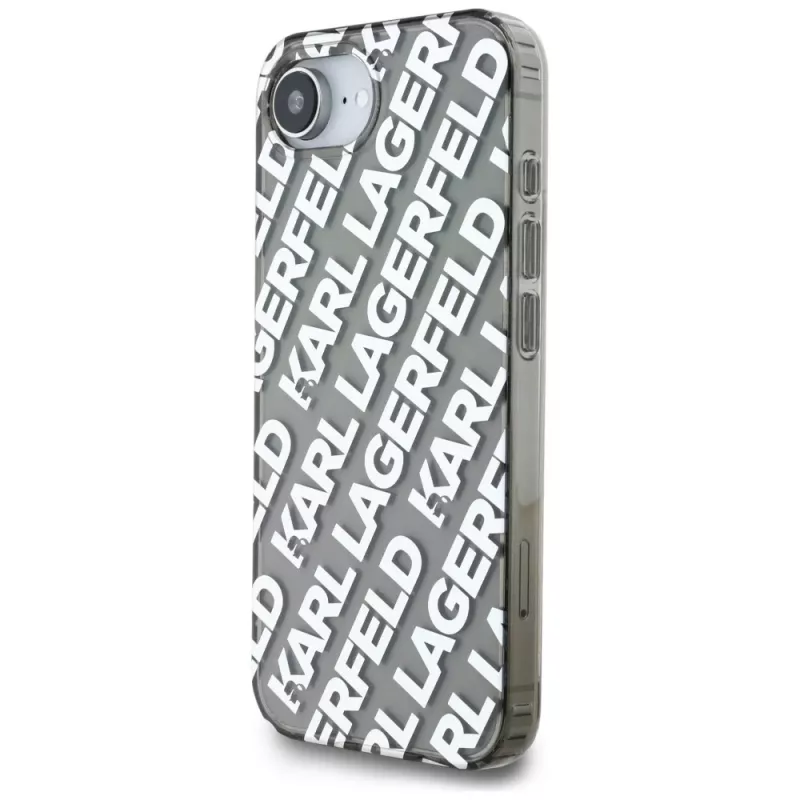 KARL LAGERFELD IML Repeat Logo Dėklas, skirtas Apple iPhone 16e / 17e - Sidabrinis