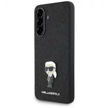 KARL LAGERFELD Fixed Glitter Ikonik Logo Metal Pin Case, Samsung Galaxy A36, juoda
