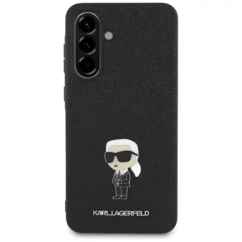 KARL LAGERFELD Fixed Glitter Ikonik Logo Metal Pin Case, Samsung Galaxy A36, juoda