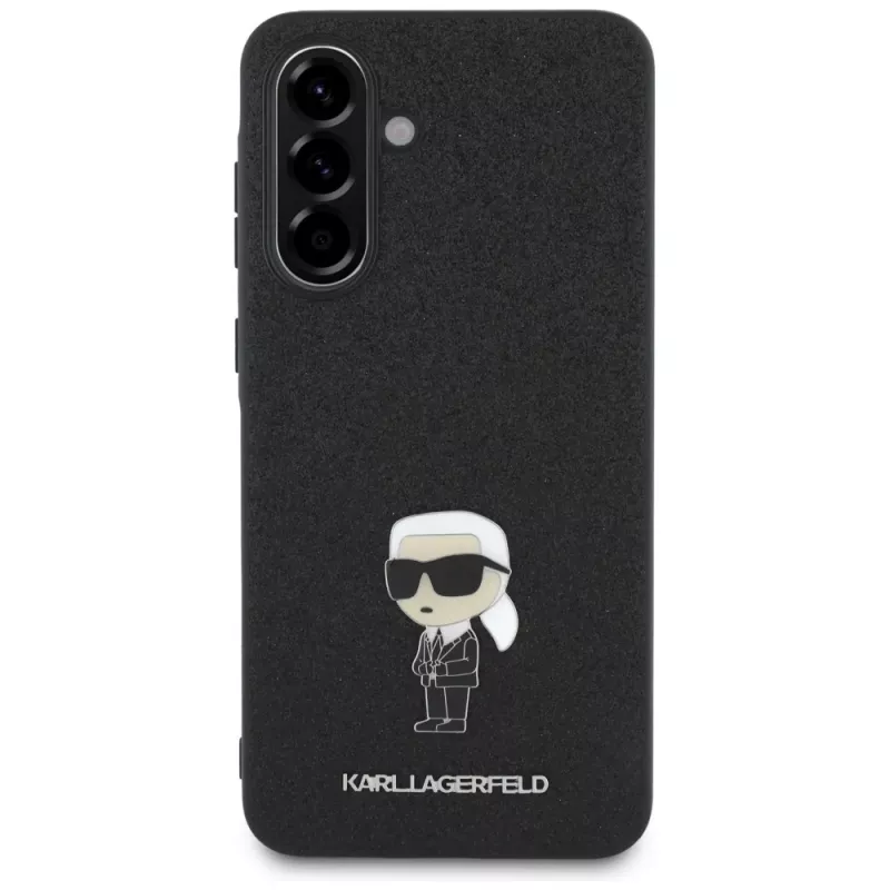 Karl Lagerfeld Fixed Glitter Ikonik Logo Metal Pin Dangtelis Samsung Galaxy A56 5G (Juoda)