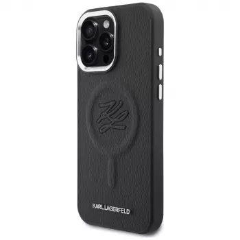 KARL LAGERFELD Embossed RingInitials MagSafe Case, skirtas Samsung Galaxy S26, juoda