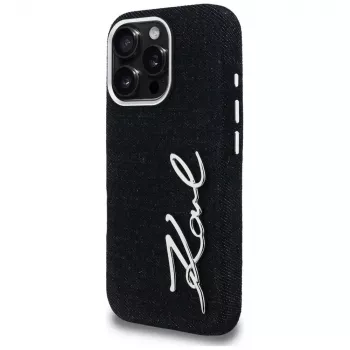 Karl Lagerfeld FW Jeans Signature Logo Dėklas, skirtas iPhone 16 Pro, Juodas