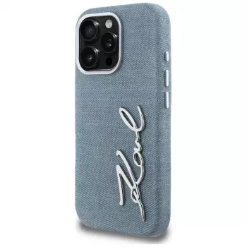 KARL LAGERFELD FW Jeans Signature Logo Case iPhone 16 Pro Max, Blue