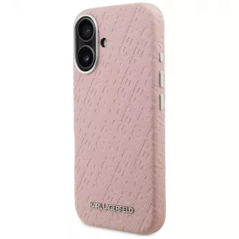 KARL LAGERFELD Stamped Karl MagSafe Case for iPhone 16 Pink