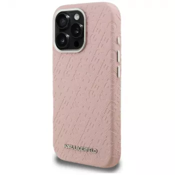 Karl Lagerfeld FW Stamped Karl MagSafe Dėklas, skirtas iPhone 16 Pro Max, rožinis