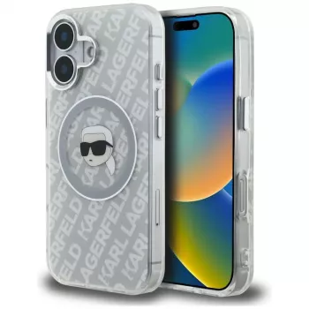 Karl Lagerfeld IML Karl Head Logo MagSafe Dėklas, iPhone 16, Pilka