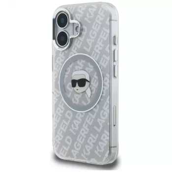 Karl Lagerfeld IML Karl Head Logo MagSafe Dėklas, iPhone 16, Pilka