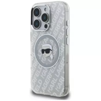 KARL LAGERFELD IML Karl Head Logo MagSafe Dėklas, skirtas Apple iPhone 16 Pro, Pilka
