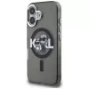 KARL LAGERFELD IML Glitter Karl & Choupette Sketch Logo MagSafe Case, iPhone 16, juoda