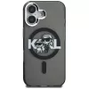 KARL LAGERFELD IML Glitter Karl & Choupette Sketch Logo MagSafe Case, iPhone 16, juoda