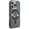 Karl Lagerfeld IML Glitter Karl & Choupette Sketch Logo MagSafe dėklas, skirtas iPhone 16 Pro Max, juodas