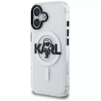 KARL LAGERFELD IML Karl Sketch Logo MagSafe Case, iPhone 16, Skaidrus