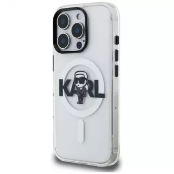 KARL LAGERFELD IML Karl Sketch Logo MagSafe Case for Apple iPhone 16 Pro, Transparent