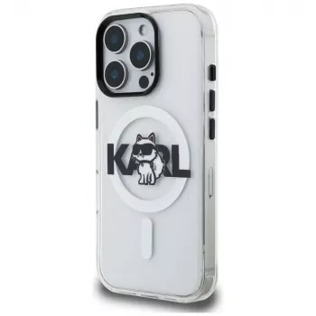 KARL LAGERFELD IML Choupette Sketch Logo MagSafe Case for iPhone 16 Pro Max, Transparent