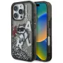 KARL LAGERFELD Liquid Glitter Choupette Logo Dėklas, iPhone 16 Pro, Juodas