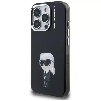 Karl Lagerfeld IML Aquarelle Karl & Logo Dėklas, skirtas Apple iPhone 16 Pro, juodas