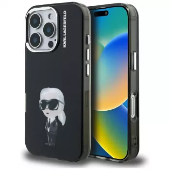 Karl Lagerfeld IML Aquarelle Karl & Logo Dėklas, skirtas iPhone 16 Pro Max, juodas
