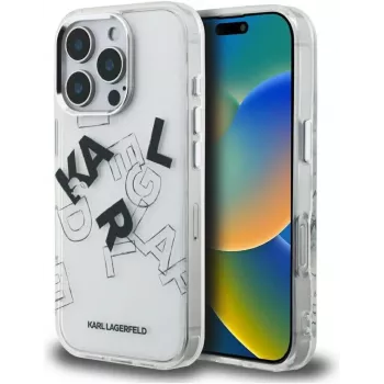 Karl Lagerfeld IML Sketched Graphic Case for iPhone 16 Pro Transparent