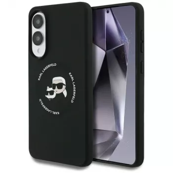 KARL LAGERFELD Silicone Double Heads and Circle MagSafe Case, Samsung Galaxy S25 Edge, Juoda