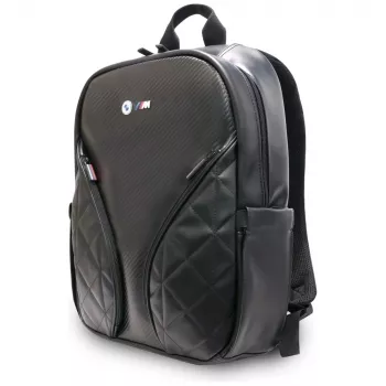 BMW Carbon Pockets & Metal Logo 16 Laptop Backpack Black