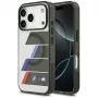 BMW M IML Metal Buttons Tricolor Lines MagSafe Dėklas, skirtas Apple iPhone 17 Pro, antracitas
