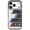 BMW M IML Metal Buttons Tricolor Lines MagSafe Dėklas, skirtas Apple iPhone 17 Pro, antracitas