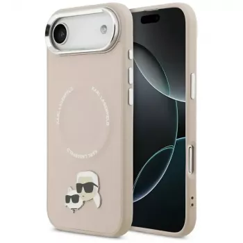 KARL LAGERFELD Karl & Choupette Pins MagSafe Dėklas, iPhone Air, Rožinis
