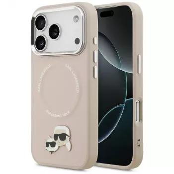 Karl Lagerfeld Karl & Choupette Pins MagSafe Case for iPhone 17 Pro Pink