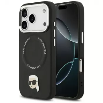 KARL LAGERFELD Karl Pin MagSafe Dėklas Apple iPhone 17 Pro – Juodas
