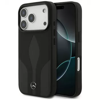 Mercedes Leather The Move MagSafe Case, skirtas iPhone 17 Pro, juoda