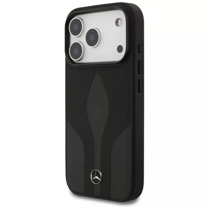 Mercedes Leather The Move MagSafe Case, skirtas iPhone 17 Pro, juoda