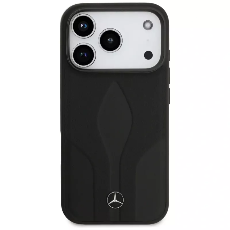 Mercedes Leather The Move MagSafe Case, skirtas iPhone 17 Pro, juoda