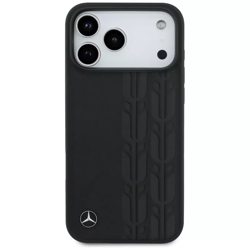 Mercedes Leather Laurel Leaves MagSafe Case for iPhone 17 Pro Max Black