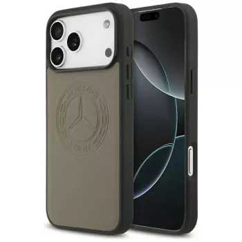 Mercedes-Benz Leather Vintage Logo MagSafe Case, iPhone 17 Pro Max, Taupe