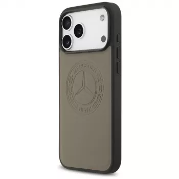 Mercedes-Benz Leather Vintage Logo MagSafe Case, iPhone 17 Pro Max, Taupe