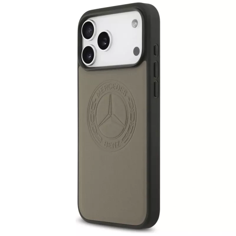 Mercedes-Benz Leather Vintage Logo MagSafe Case, iPhone 17 Pro Max, Taupe