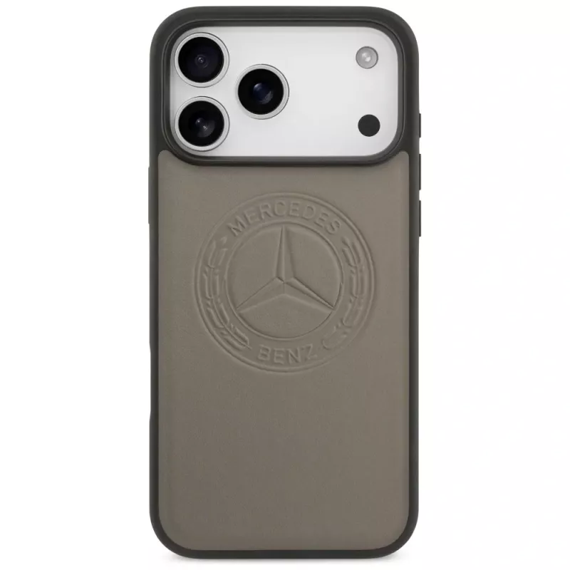 Mercedes-Benz Leather Vintage Logo MagSafe Case, iPhone 17 Pro Max, Taupe