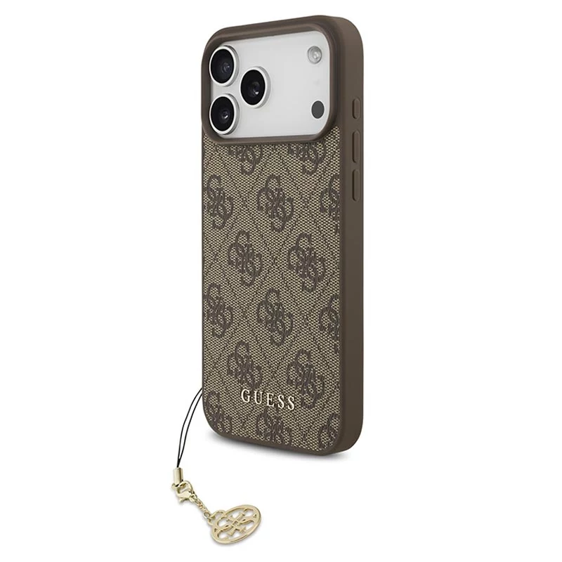 Guess 4G Charms Collection MagSafe Case for iPhone 17 Pro Max (Brown)