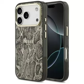 Guess Python Pattern MagSafe Case for iPhone 17 Pro Brown
