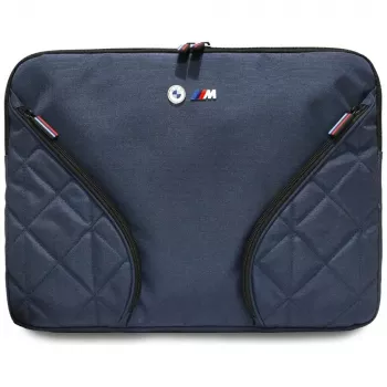 BMW Nylon Laptop Sleeve 16 inch Navy Blue su Metaliniu Logotipu